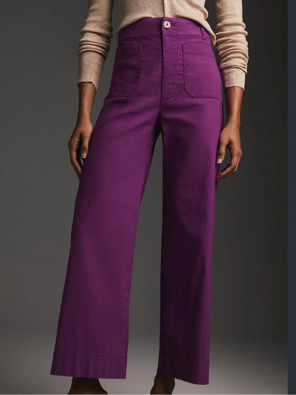 Maeve The Colette Purple Wide Leg Pants Size 29